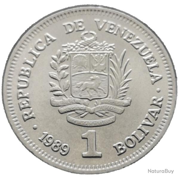 Monnaie Venezuela - 1989 Petites lettres - 1 bolivar (Grade : TTB) - Ref N0036