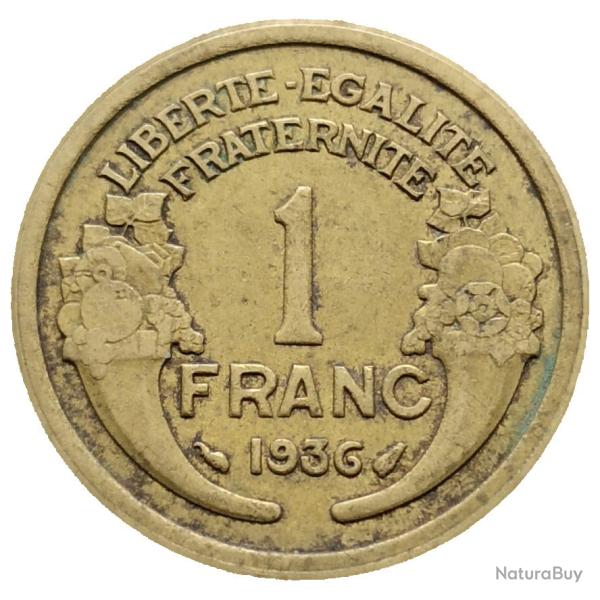 Monnaie France - 1936 - 1 franc Morlon Cupro-aluminium (Grade : AB) -Ref N0039