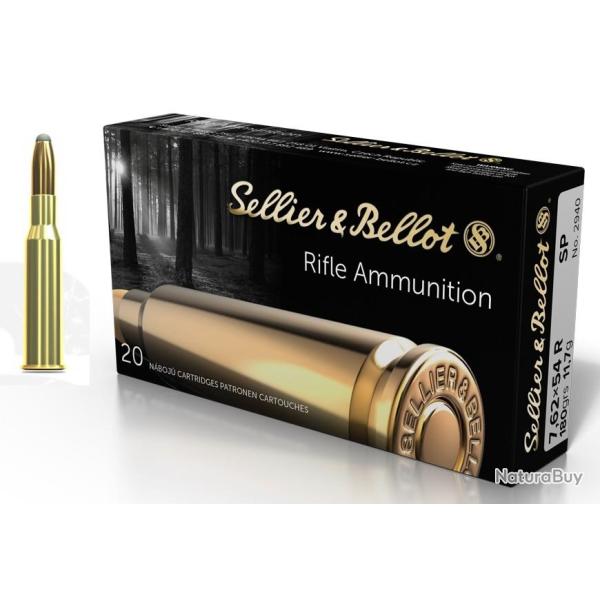 Munitions SELLIER BELLOT calibre 7.62x54R Softpoint 180gr - 11.7g x20