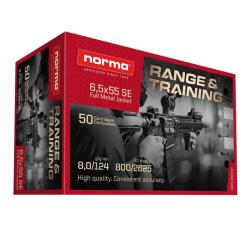 Balles Norma Range & Training - FMJ 6,5 x 55 SE 124gr