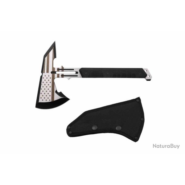 Hache Tomahawk Tactique TAC FORCE Lame Acier 3Cr13MoV Manche & Etui FRN TF2AXEBK