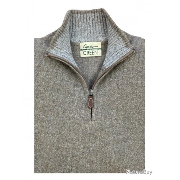 Wahoo vtements ! - Pull laine col zippe Lovergreen couleur gris