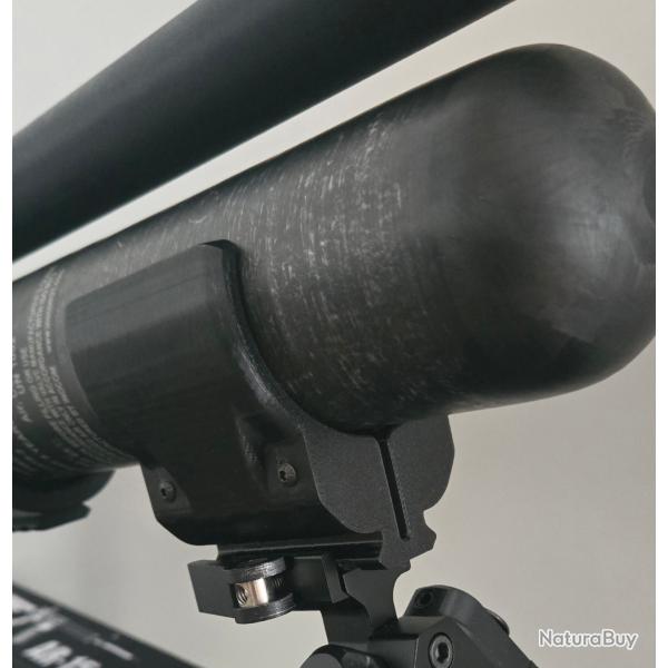 Pince pour bouteille pcp diam�tre 60mm avec rail picatinny 21mm pour fixation bipied