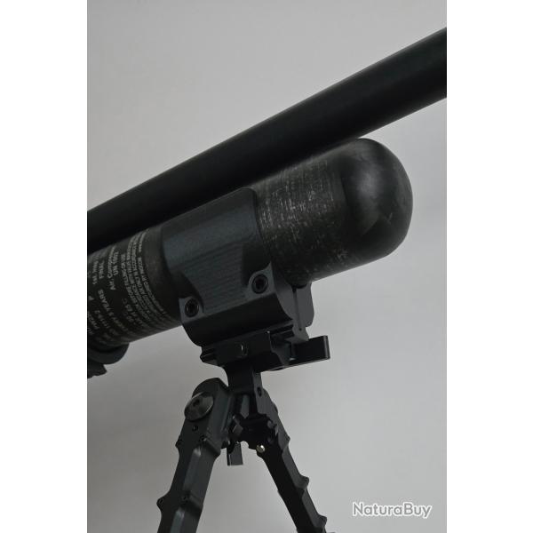 Pince Adaptateur 60mm pour Bouteille PCP - Rail Picatinny 21mm Sp�cial Bipied