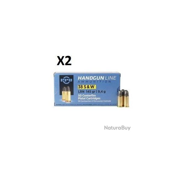 Lot de deux bo�tes PPU 38 S&amp;W 145grs LRN