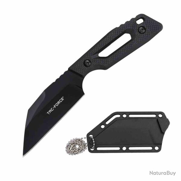 Couteau De Cou TAC FORCE Lame Acier 3Cr13MoV Manche G10 Etui FRN TFFIX123BK