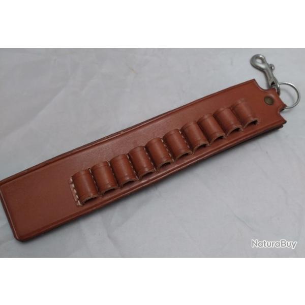 Porte-cartouches en cuir - JAVELOT - cal 38 - 10 cart