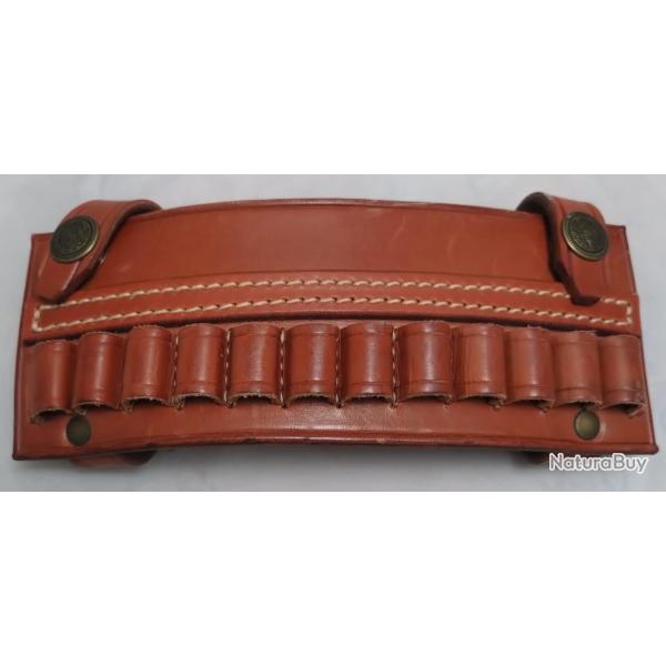 Porte-cartouches en cuir - JAVELOT - cal 38 - 12 cart