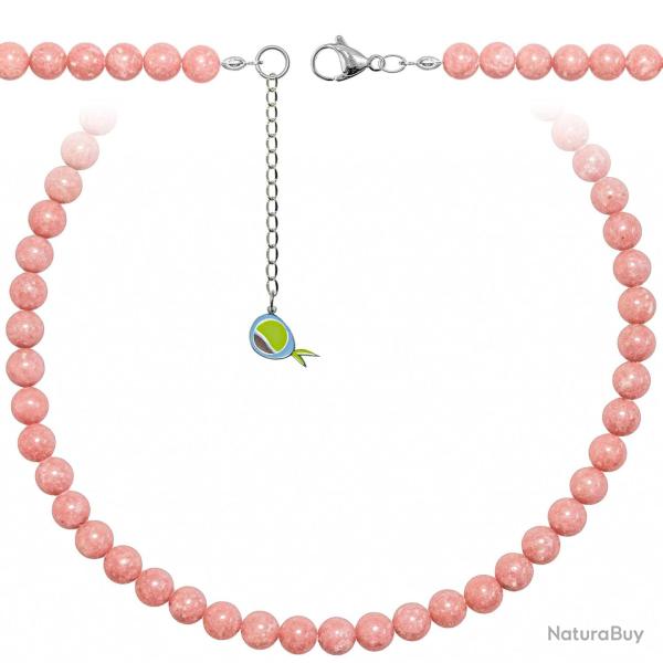 Collier en thulite - Perles rondes 8 mm - 50 cm