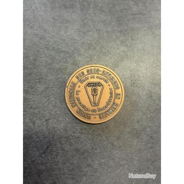 M�daille de table UNSOR - Union Nationale des Sous-Officiers en Retraite
