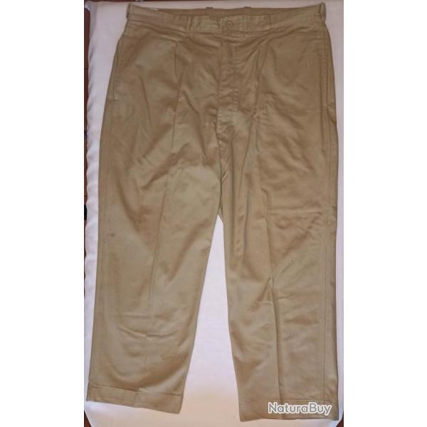 Pantalon beige type Chino Arm�e Fran�aise guerre Alg�rie