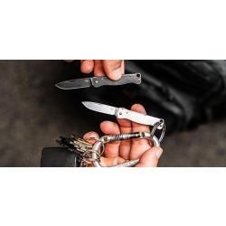 Mini couteau Atlas Boker Plus Stonewash noir et or