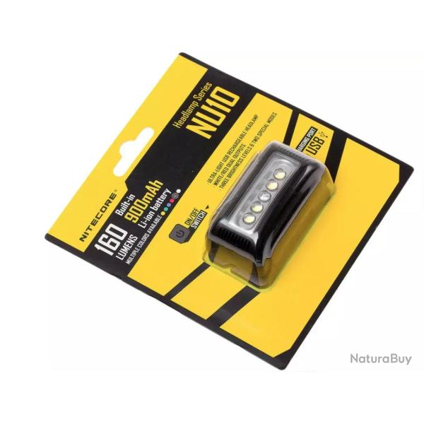NITECORE lampe frontale NU10 noire