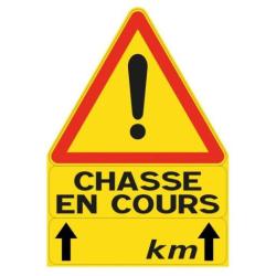TRIANGLE SIGNALISATION CHASSE AS20 SANS COULEUR-SANS BRODERIE