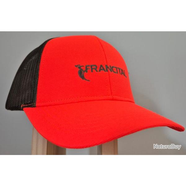 CASQUETTE FRANCITAL ORANGE FLUO FILET KAKI/F23