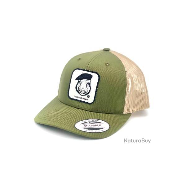 Casquette SANGLIER Le Chasseur Chic OLIVE