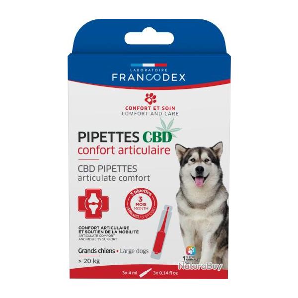 Pipettes CBD chiens + de 20kg Francodex
