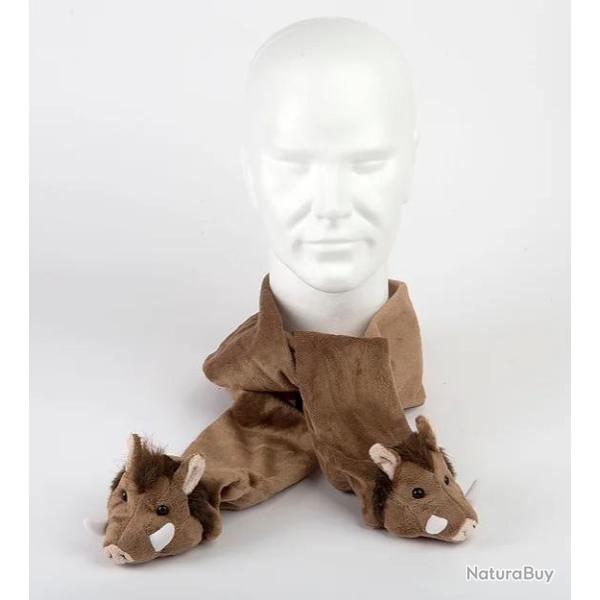 Echarpe sanglier en peluche