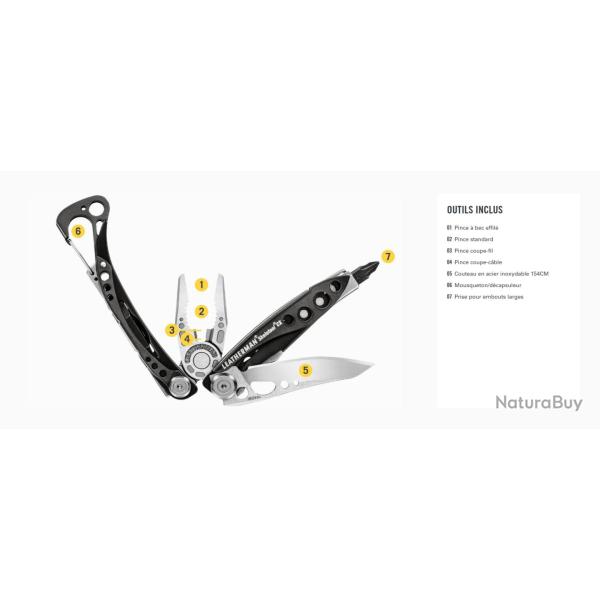 LEATHERMAN SKELETOOL CX Couteau multifonctions Stainless & Black