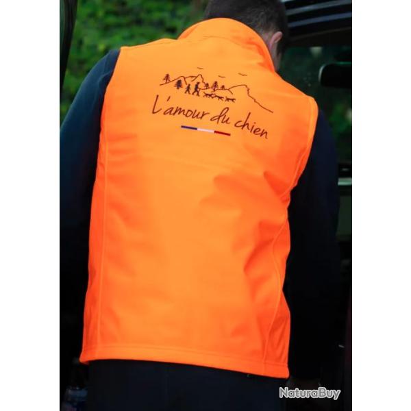 Softshell sans manche Chasse Tricolore Orange