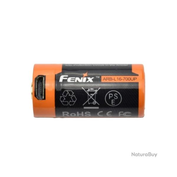 Batterie Fenix 16340 Li-ion 700mAh - ARBL16-700UP - Micro USB