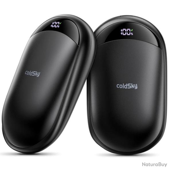Chauffe-mains rechargeables 2 paquets magn�tiques 3 r�glages chauffage rapide �lectrique noir