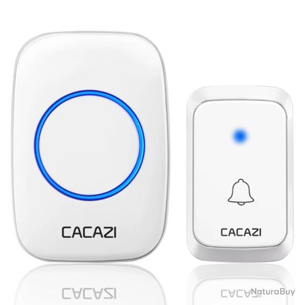 Sonnette sans fil tanche  piles 300M porte 36 mlodies maison commerce Blanc