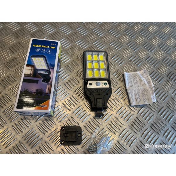 lampe murale exterieure solaire capteur mouvement eclairage led 9cob jardins mur