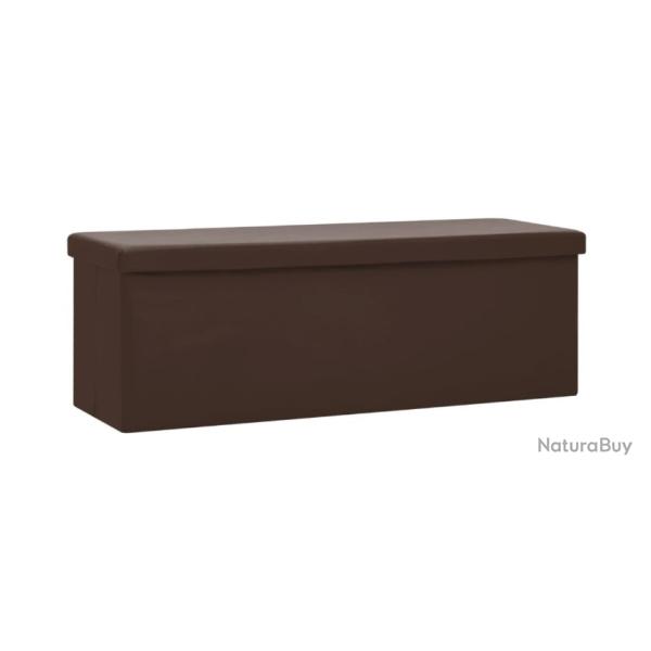 Banc de rangement pliable marron 110x38x38 cm PVC MDF pratique gain de place int�rieur