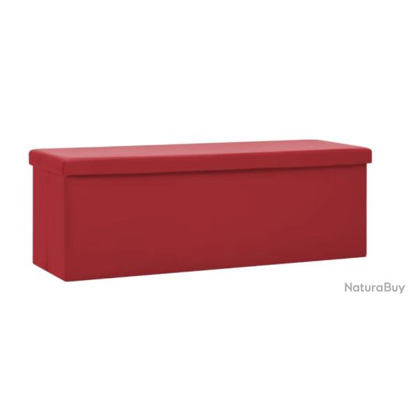 Banc de rangement pliable rouge bordeaux 110x38x38 cm PVC MDF pratique gain de place int�rieur