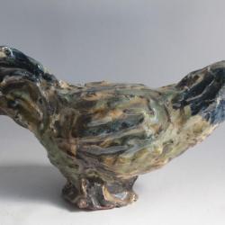 Sculpture terre cuite vernissée Coq Marina Le Gall