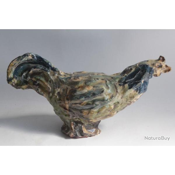 Sculpture terre cuite vernisse Coq Marina Le Gall