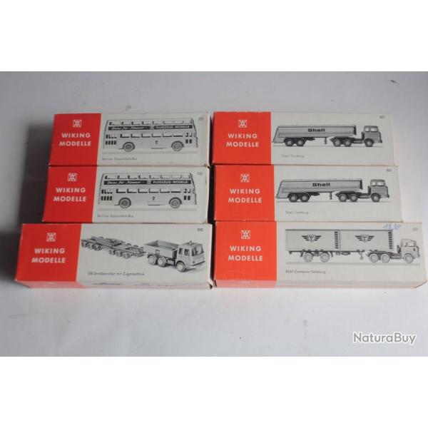 WIKING MODELS 6 botes Camion Bus miniature