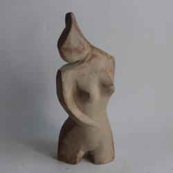 Sculpture terre cuite Torse Femme nue P Brun 98