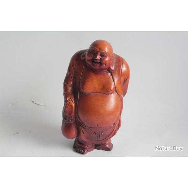 Bouddha rieur bois sculpt