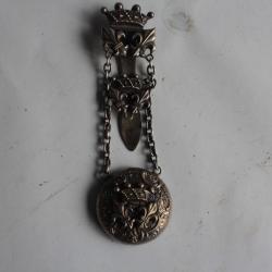 Clavet de Châtelaine Porte montre Fleur de lys Couronne de Baron