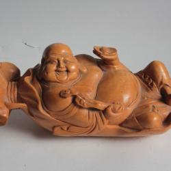 Bouddha rieur bois sculpté