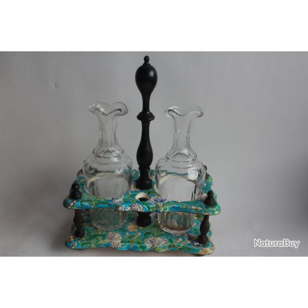 Serviteur huile/vinaigre maux cloisonns cramique