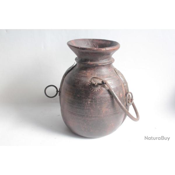 Ancien Pot  lait bois Inde Npal