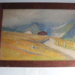 Tableau Dessin à la craie grasse Prayon Valais Suisse Meltzer