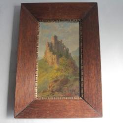 Tableau peinture René Bruchet Château Ruine Rhin