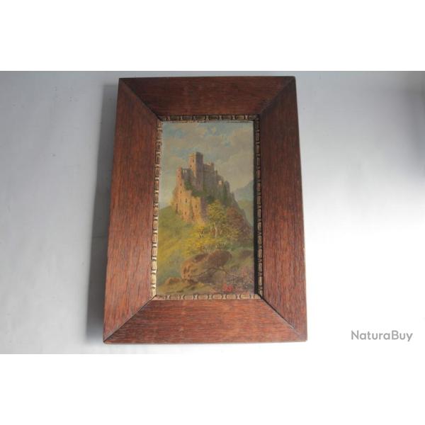 Tableau peinture Ren� Bruchet Ch�teau Ruine Rhin