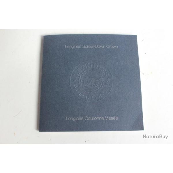 LONGINES livret notice montre couronne visse