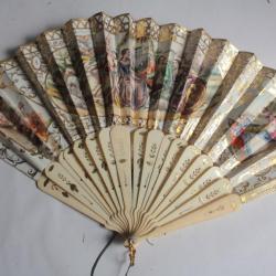 Éventail en os XIXe siècle