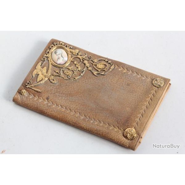 Portefeuille cuir Portrait maill Napolon III