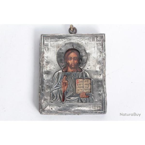 Ic�ne orthodoxe argent Vierge � l'enfant