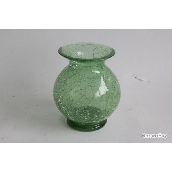 Petit vase verre craquel� � l'urane ouraline