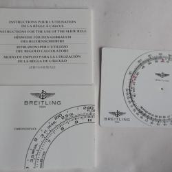 BREITLING livret notice montre Chronospace et règle