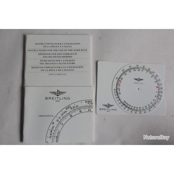 BREITLING livret notice montre Chronospace et rgle