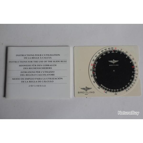 BREITLING livret notice montre rgle  clacul